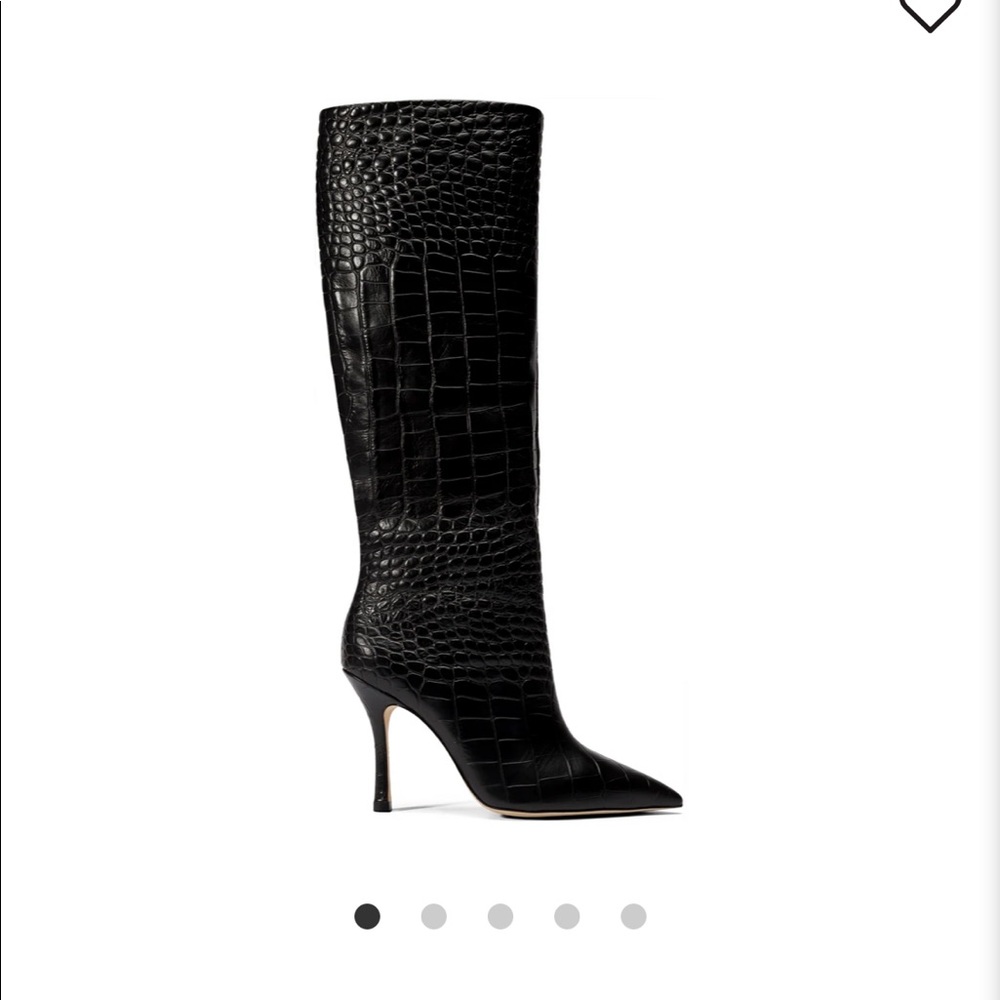 Larroude Kate Boot in Black Stamped Leather - sold out everywhere! Worn once